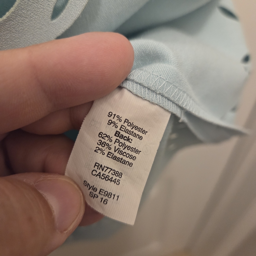 J. Crew ( J Crew) women's blue midi dress size 0 seafoam shift lasercut - Picture 6 of 11